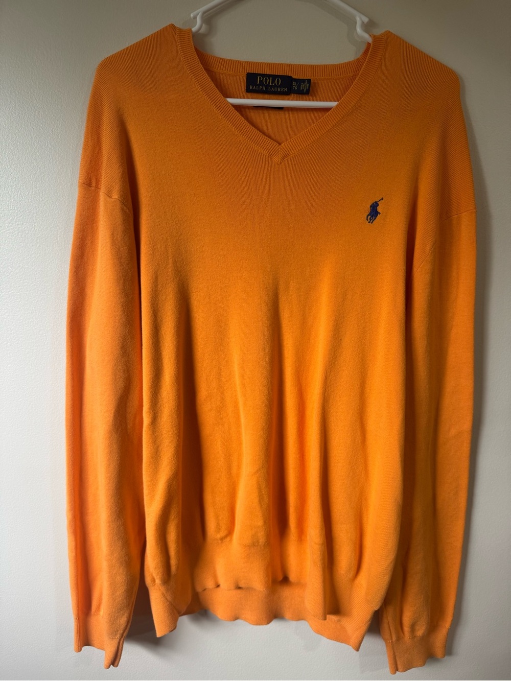 Polo Ralph Lauren Men’s XL Orange V-Neck Sweater